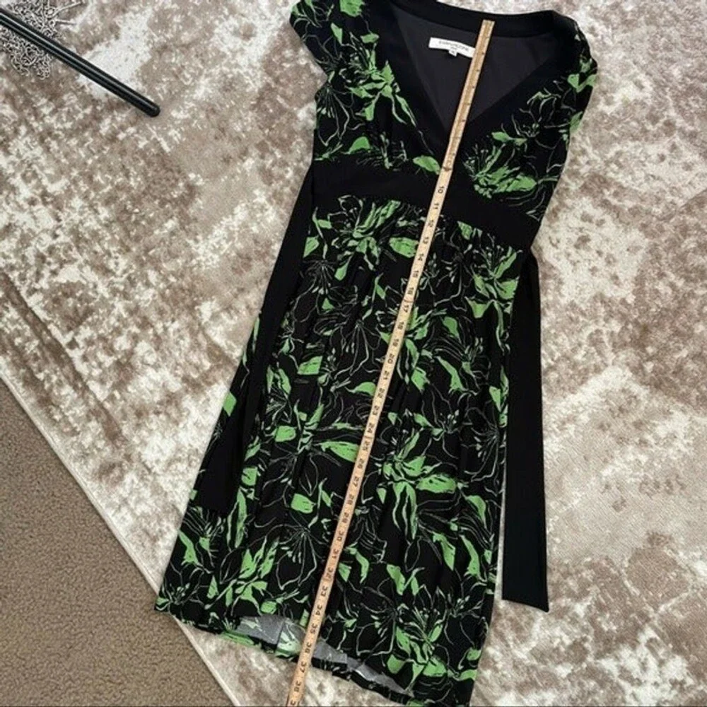 Evan Picone SZ 4 Black Green Floral Dress - Picture 8 of 8